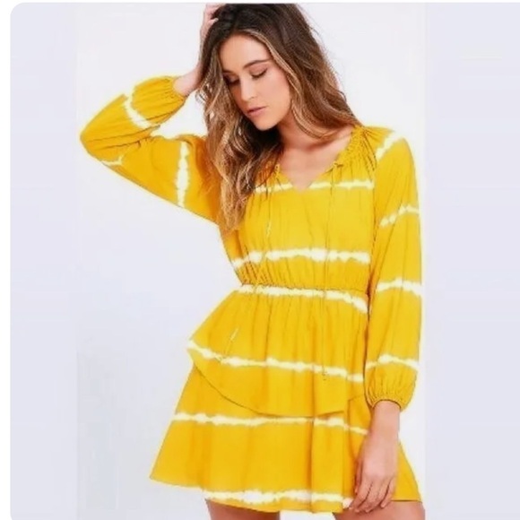 4SIENNA Yellow Tie-Dye Dress S - Picture 10 of 10